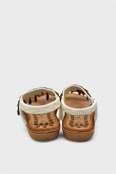 Guja Kız Çocuk Örgülü Taş Detaylı Sandalet Beyaz BLG22Y152-14