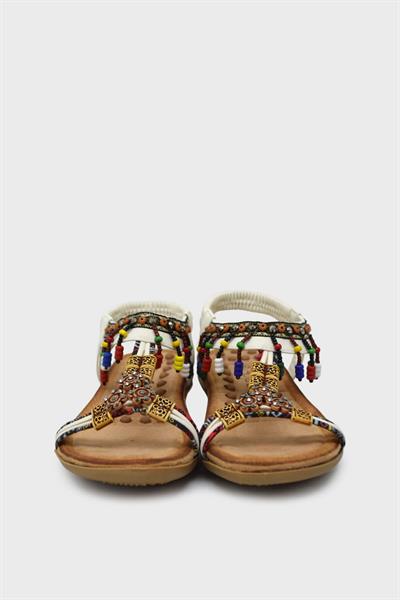 Guja Kız Çocuk Örgülü Taş Detaylı Sandalet Beyaz BLG22Y152-14