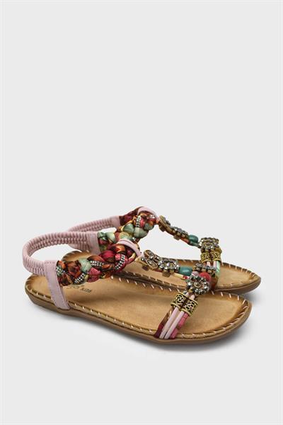 Guja Kız Çocuk Taş Detaylı Günlük Sandalet Pembe BLG23Y157-6