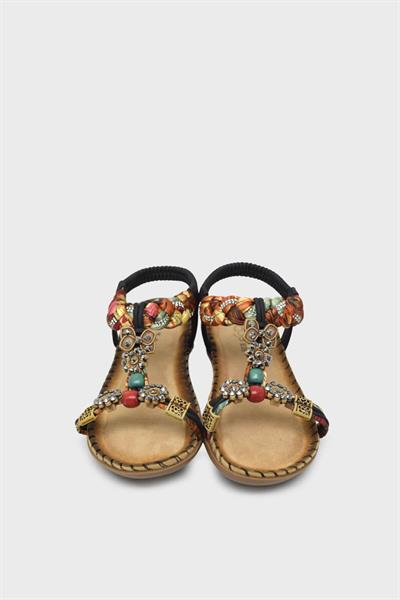 Guja Kız Çocuk Taş Detaylı Günlük Sandalet Siyah BLG23Y157-6