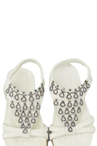Guja Kız Çocuk Taş Detaylı Sandalet Beyaz BLG22Y121
