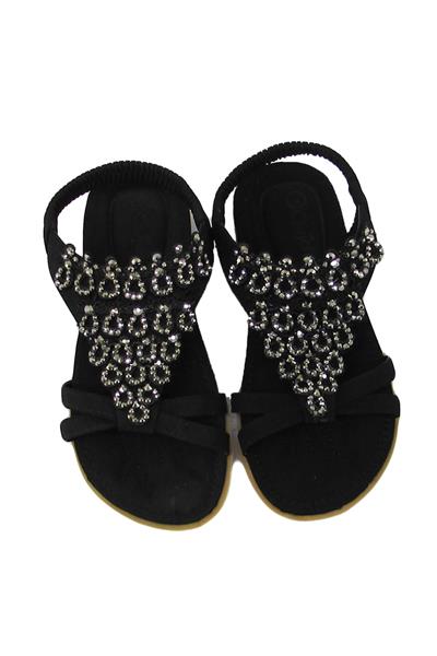 Guja Kız Çocuk Taş Detaylı Sandalet Siyah BLG22Y121