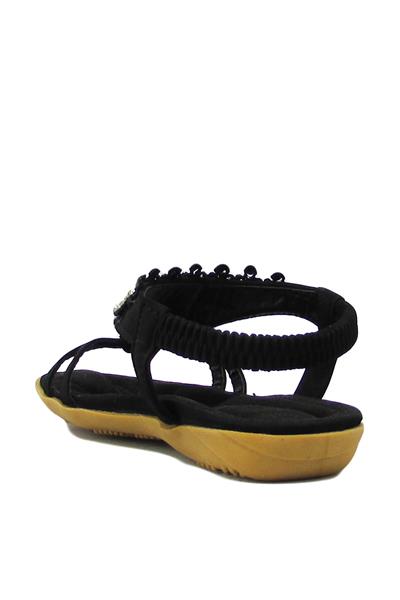 Guja Kız Çocuk Taş Detaylı Sandalet Siyah BLG22Y121