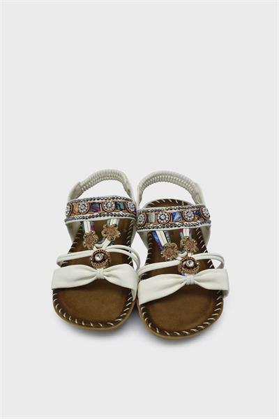 Guja Kız Çocuk Taşlı Sandalet Beyaz BLG22Y152-3