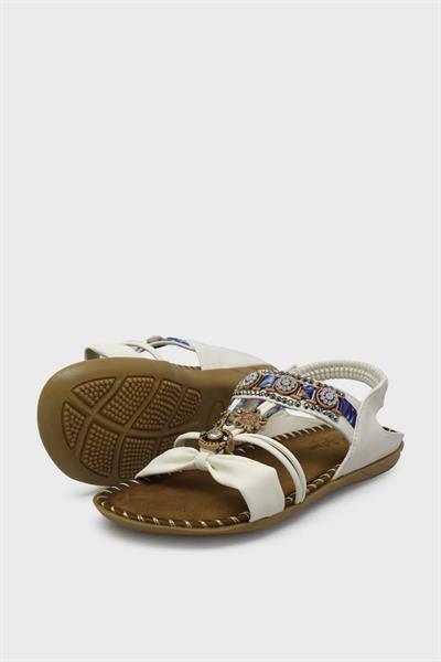 Guja Kız Çocuk Taşlı Sandalet Beyaz BLG22Y152-3