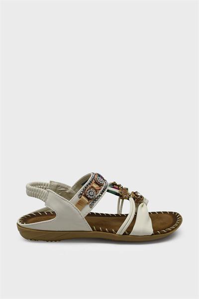 Guja Kız Çocuk Taşlı Sandalet Beyaz BLG22Y152-3