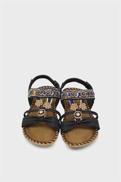 Guja Kız Çocuk Taşlı Sandalet Siyah BLG22Y152-3