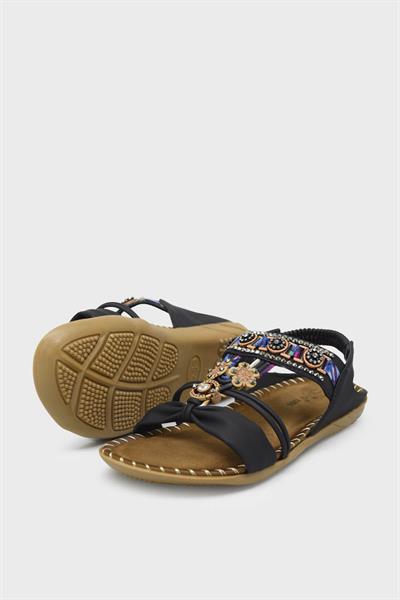 Guja Kız Çocuk Taşlı Sandalet Siyah BLG22Y152-3