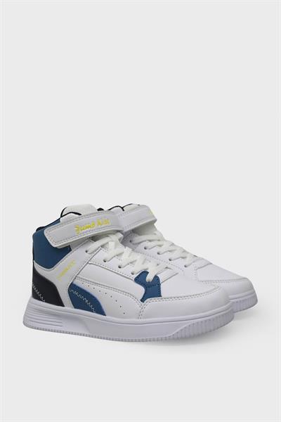 Jump Unisex Çocuk Cırtlı Jordan Ayakkabı Beyaz Mavi JM29185