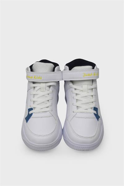 Jump Unisex Çocuk Cırtlı Jordan Ayakkabı Beyaz Mavi JM29185
