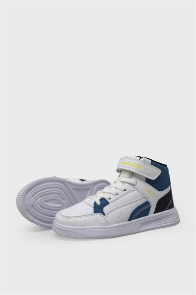 Jump Unisex Çocuk Cırtlı Jordan Ayakkabı Beyaz Mavi JM29185