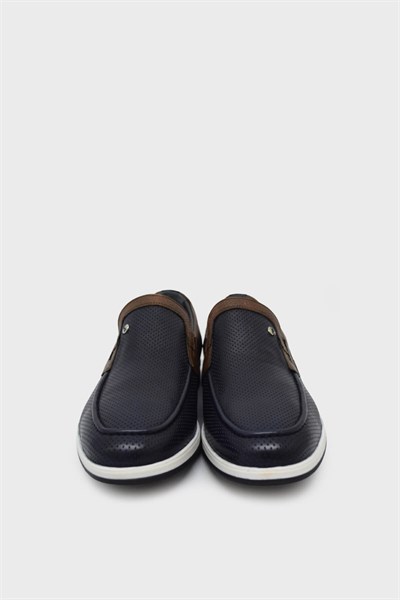 Kanuga Erkek Casual Deri Ayakkabı Lacivert Kahve K-FSC2770