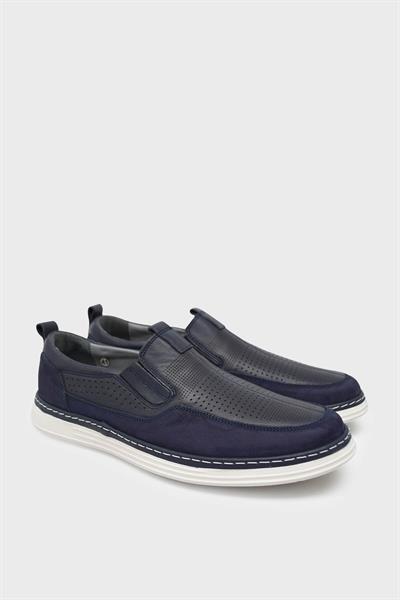Kanuga Erkek Comfort Deri Ayakkabı Lacivert Süet RG1526