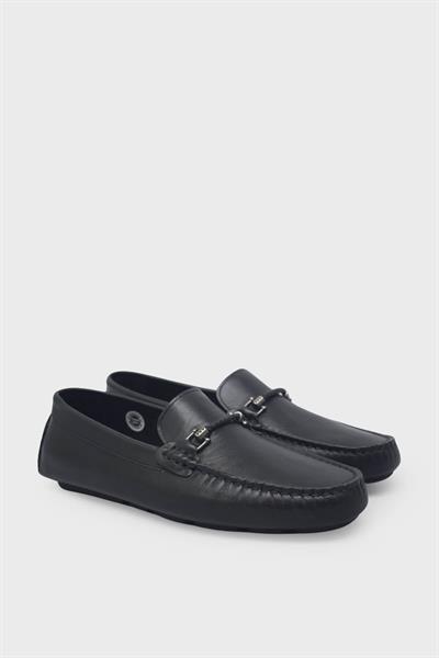 Kanuga Erkek Deri Loafer Ayakkabı Flotter Siyah K-FSC8724