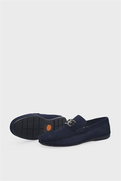 Kanuga Erkek Deri Loafer Lacivert Nubuk K-FSC3302