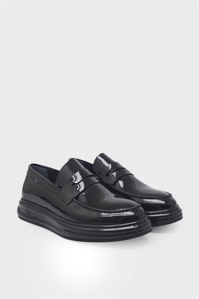 Kanuga Erkek Deri Loafer Siyah Rugan K-FSC3293