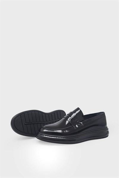 Kanuga Erkek Deri Loafer Siyah Rugan K-FSC3293