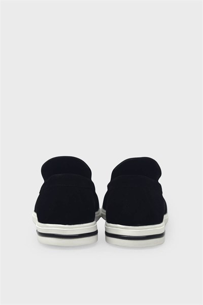 Kanuga Erkek Deri Loafer Süet Siyah K-FSC3294