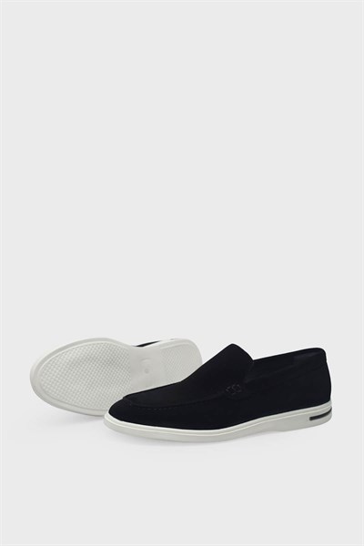 Kanuga Erkek Deri Loafer Süet Siyah K-FSC3294