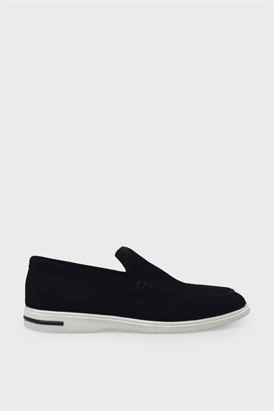 Kanuga Erkek Deri Loafer Süet Siyah K-FSC3294