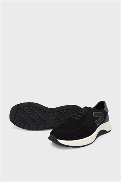 Kanuga Erkek Deri Süet Sneakers Siyah Gri CNR1534