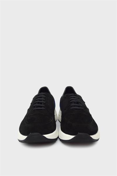 Kanuga Erkek Deri Süet Sneakers Siyah Gri CNR1534