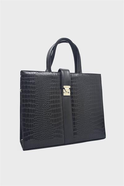 Kanuga Erkek Evrak Çantası Siyah Kroko YSMN0831