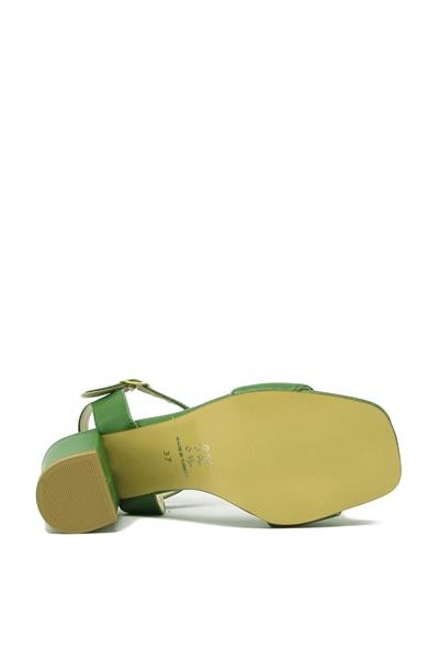 Kanuga Kadın Bilekten Bağlı Topuklu Sandalet Çim Yeşili BB2022-61