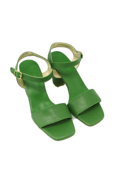 Kanuga Kadın Bilekten Bağlı Topuklu Sandalet Çim Yeşili BB2022-61