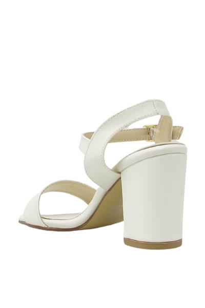 Kanuga Kadın Bilekten Bağlı Topuklu Sandalet Beyaz BB2022-61