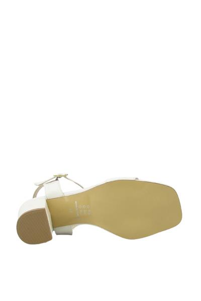 Kanuga Kadın Bilekten Bağlı Topuklu Sandalet Beyaz BB2022-61