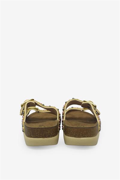 Kanuga Kadın Boncuklu Terlik Bronz GVN2025-06