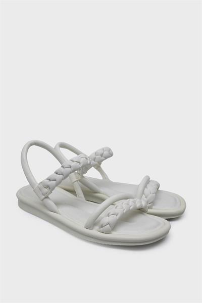 Kanuga Kadın Casual Örgülü Sandalet Beyaz RSL2200
