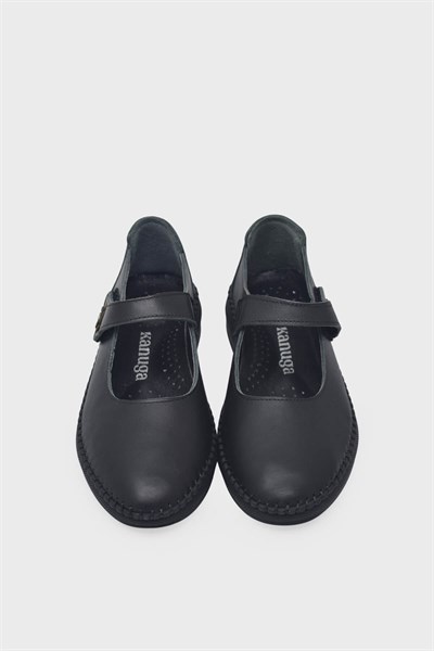 Kanuga Kadın Comfort Deri Babet Siyah MYF404