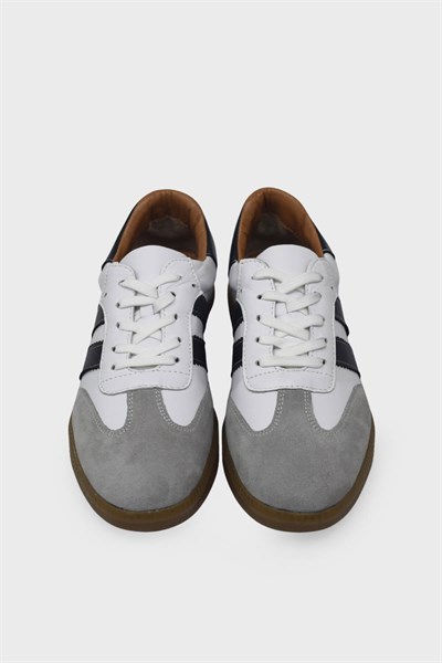 Kanuga Kadın Deri Sneaker Beyaz Siyah AYK1983