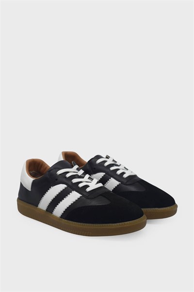 Kanuga Kadın Deri Sneaker Siyah Beyaz AYK1983