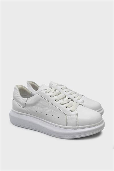 Kanuga Kadın Deri Sneakers Beyaz ASL-010