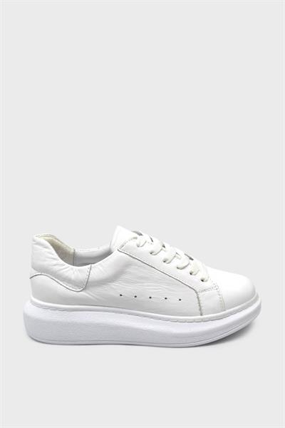 Kanuga Kadın Deri Sneakers Beyaz ASL-010