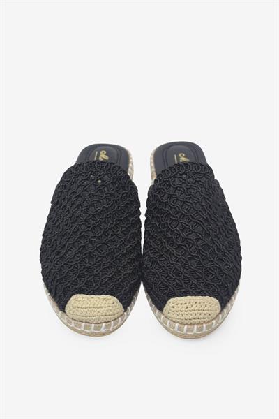 Kanuga Kadın Hasır Terlik Siyah GVN2025-14