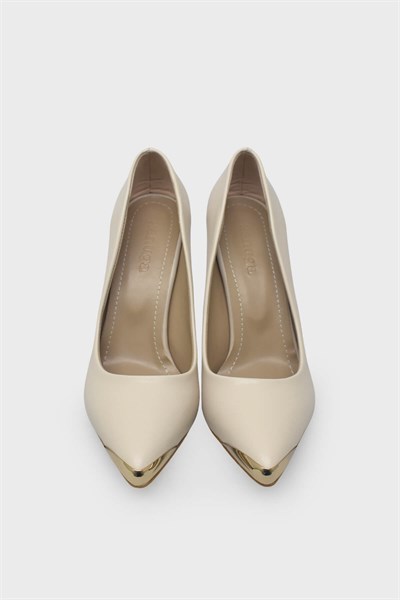 Kanuga Kadın Kadeh Topuk Stiletto Ayakkabı Bej LPA1302