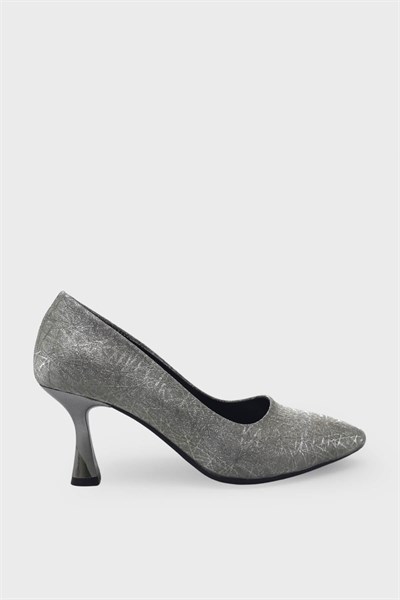 Kanuga Kadın Kadeh Topuk Stiletto Desenli Platin LPA1110-1
