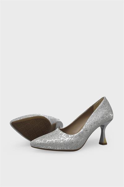 Kanuga Kadın Kadeh Topuk Stiletto Simli Gümüş LPA1110-1