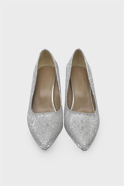 Kanuga Kadın Kadeh Topuk Stiletto Simli Gümüş LPA1110-1