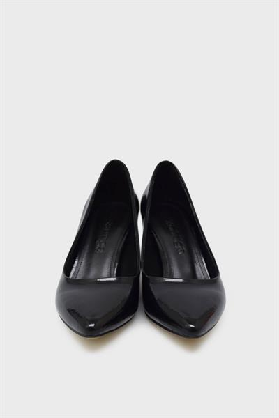Kanuga Kadın Kadeh Topuk Stiletto Siyah Rugan K-EST98