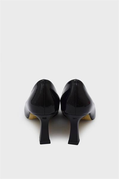 Kanuga Kadın Kadeh Topuk Stiletto Siyah Rugan K-EST98