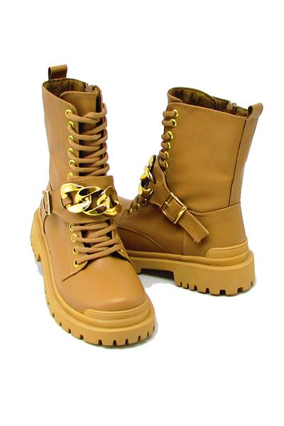 Kanuga Kadın Kemer Detaylı Postal Bot Vizon RJB7202