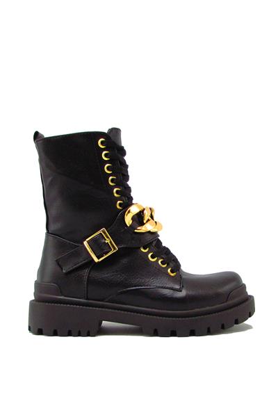 Kanuga Kadın Kemer Detaylı Postal Bot Siyah RJB7202