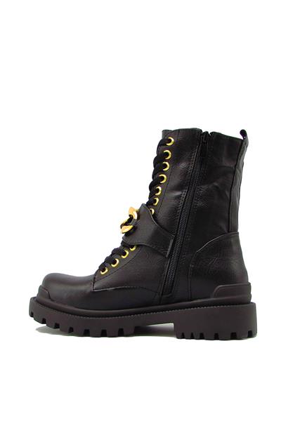 Kanuga Kadın Kemer Detaylı Postal Bot Siyah RJB7202