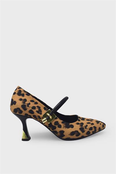 Kanuga Kadın Kemer Detaylı Stiletto Leopar LPA1169