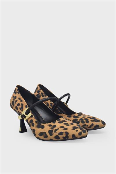 Kanuga Kadın Kemer Detaylı Stiletto Leopar LPA1169